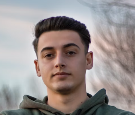 Young man in casual hoodie